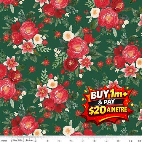 CHARMING CHRISTMAS MAIN GREEN - C16350-GREEN - 100% COTTON