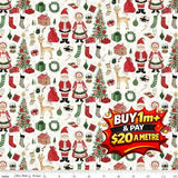 CHARMING CHRISTMAS SANTA & MRS. CLAUS CLOUD - C16351-CLOUD - 100% COTTON