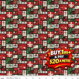 CHARMING CHRISTMAS PRETTY PRESENTS BLACK - C16352-BLACK - 100% COTTON