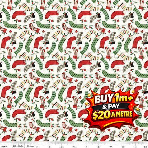 CHARMING CHRISTMAS STOCKINGS CLOUD - C16353-CLOUD - 100% COTTON