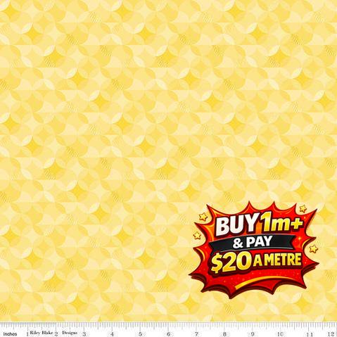 NEW BOX OF CRAYONS KALEIDOSCOPE YELLOW - C16515-YELLOW - 100% COTTON