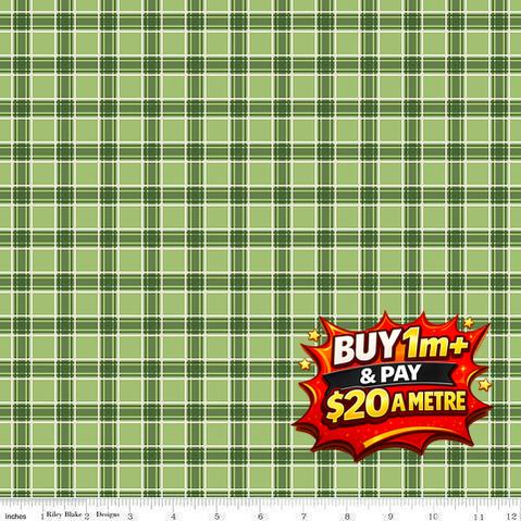 MORE CHRISTMAS WISHES PLAID GREEN - C16557-GREEN - 100% COTTON