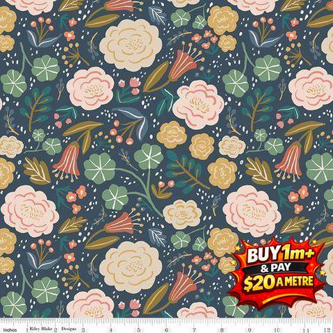 IVY REESE MAIN NAVY - C16600-NAVY - 100% COTTON