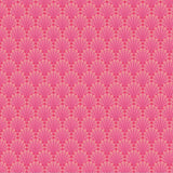 A repeating Art Deco fan pattern in shades of pink, with a white ruler along the bottom edge showing measurements.