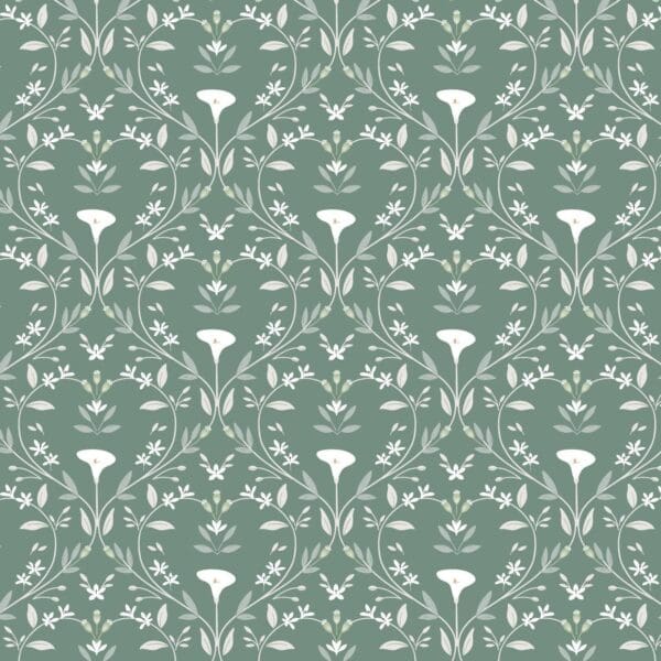 Water Garden – CC37-2 Forest Green - 100% Cotton
