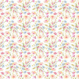 Painted Petals CD17594 Bouquets White Cotton Fabric 100%