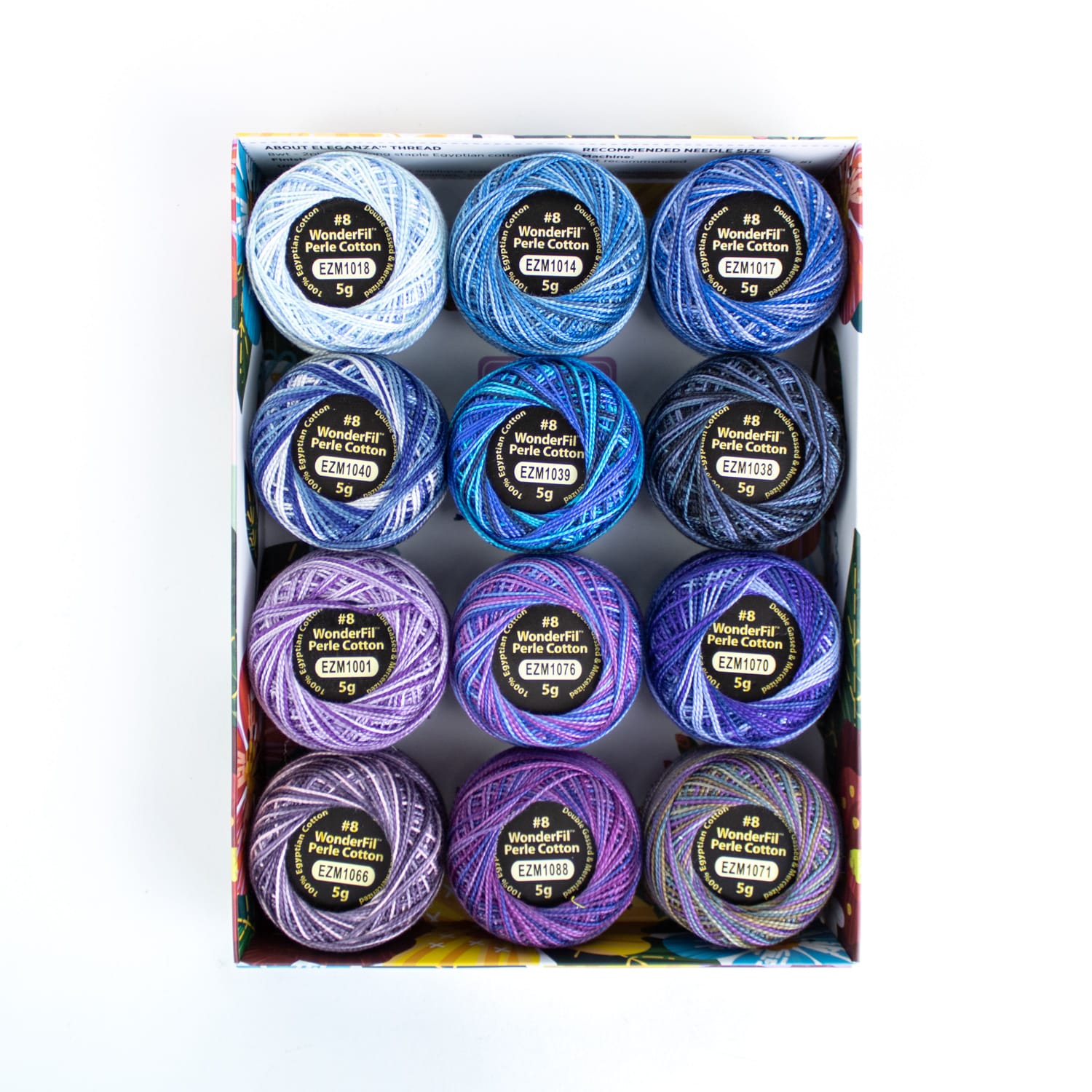 WonderFil Eleganza Variegated Packs – #8 Perle Cotton – 12 B