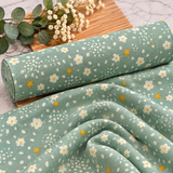 Starlit Meadow – Sage Green Floral Premium 100% Cotton Fabric 46cm x 55cm