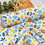 Rainbow Garden  Premium 100% Cotton Fabric 46cm x 55cm