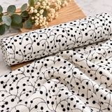 Elegant Black & White Botanical Premium 100% Cotton Fabric 46cm x 55cm