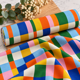 Rainbow Check – Bright Multicoloured Premium 100% Cotton Fabric 46cm x 55cm