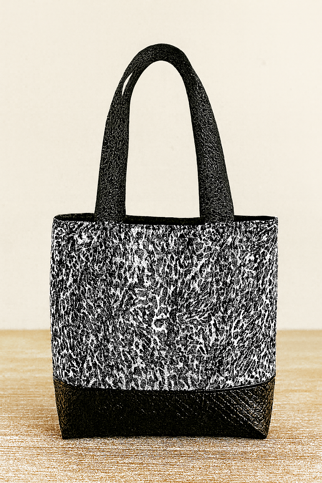 DIY Luxe Tote Bag Kit – Premium Fabric + Easy Instructions Black and White Leopard
