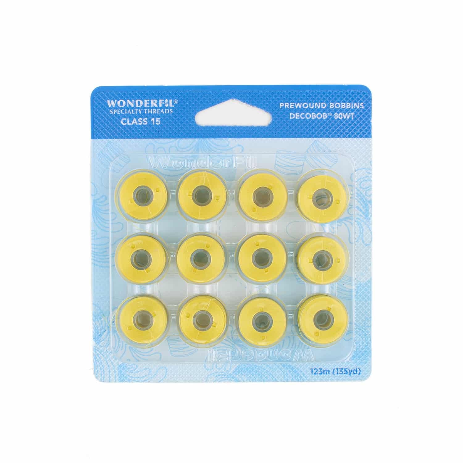 DecoBob prewound bobbins 118 Soft Yellow Class 15