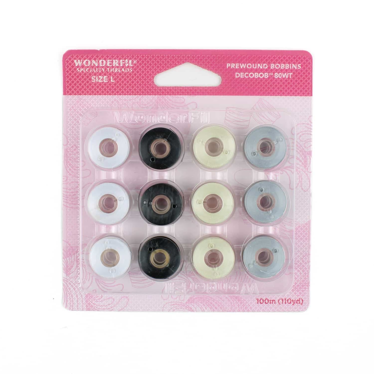 WonderFil DecoBob Prewound Bobbins Basics Pack – Size L – 12