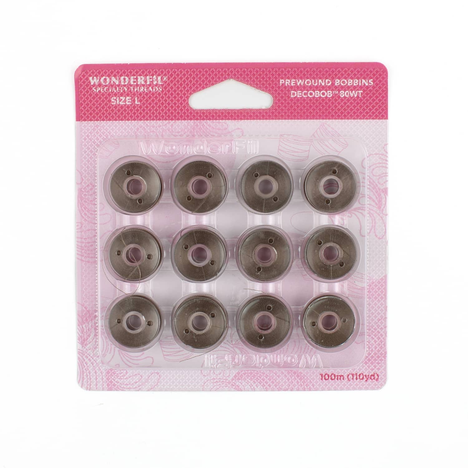 DecoBob prewound bobbins 114 Brown/Grey Size L