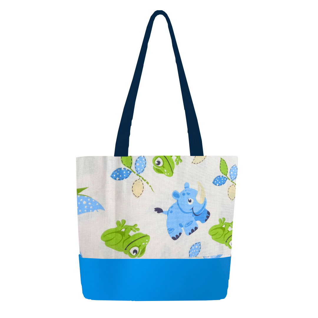 DIY Luxe Tote Bag Kit – Premium Fabric + Easy Instructions Blue Rhino and Frogs