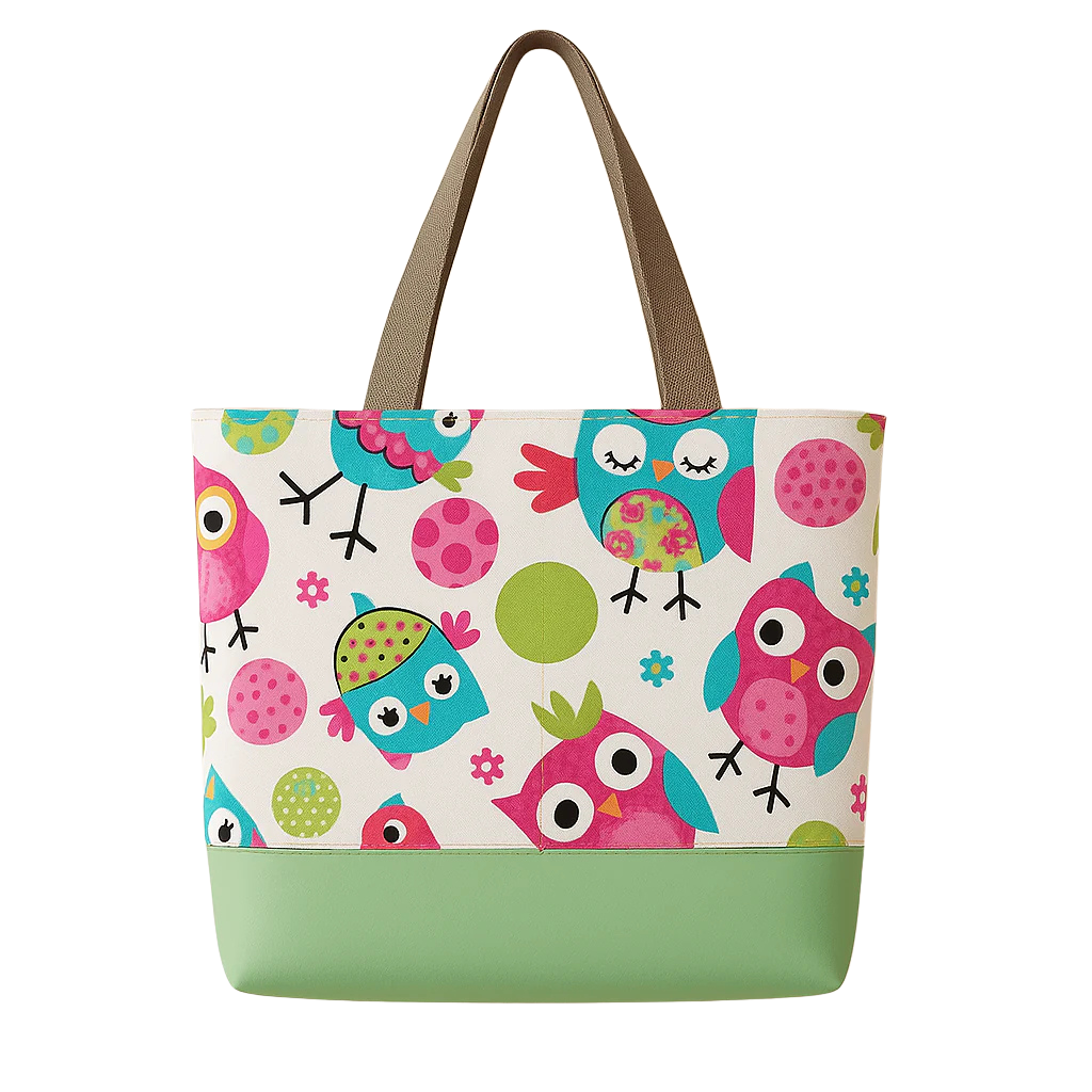 DIY Luxe Tote Bag Kit – Premium Fabric + Easy Instructions Owl Bag Pink