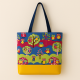 DIY Luxe Tote Bag Kit – Premium Fabric + Easy Instructions Vibrant Owl Bag