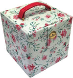 DMC - Red Flower Pattern Sewing Box 16 x 16 x 16 cm