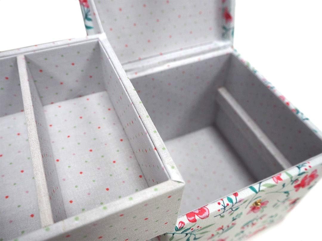 DMC - Red Flower Pattern Sewing Box 16 x 16 x 16 cm