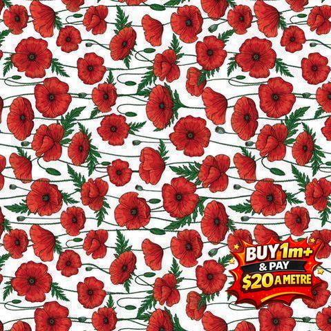NORA'S NURSERY POPPIES DV6720 100% COTTON
