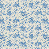 Light white fabric with blue floral pattern