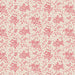 Fabric with red and white floral pattern