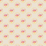 Light cream fabric with floral circle pattern