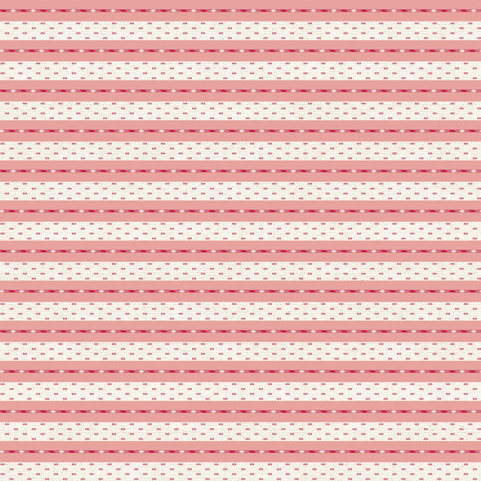 Fabric with bold red and white stripes