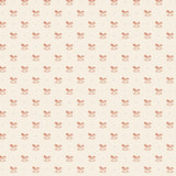 A repeating pattern of small orange rocking horses and tiny blue dots on a warm cream background.