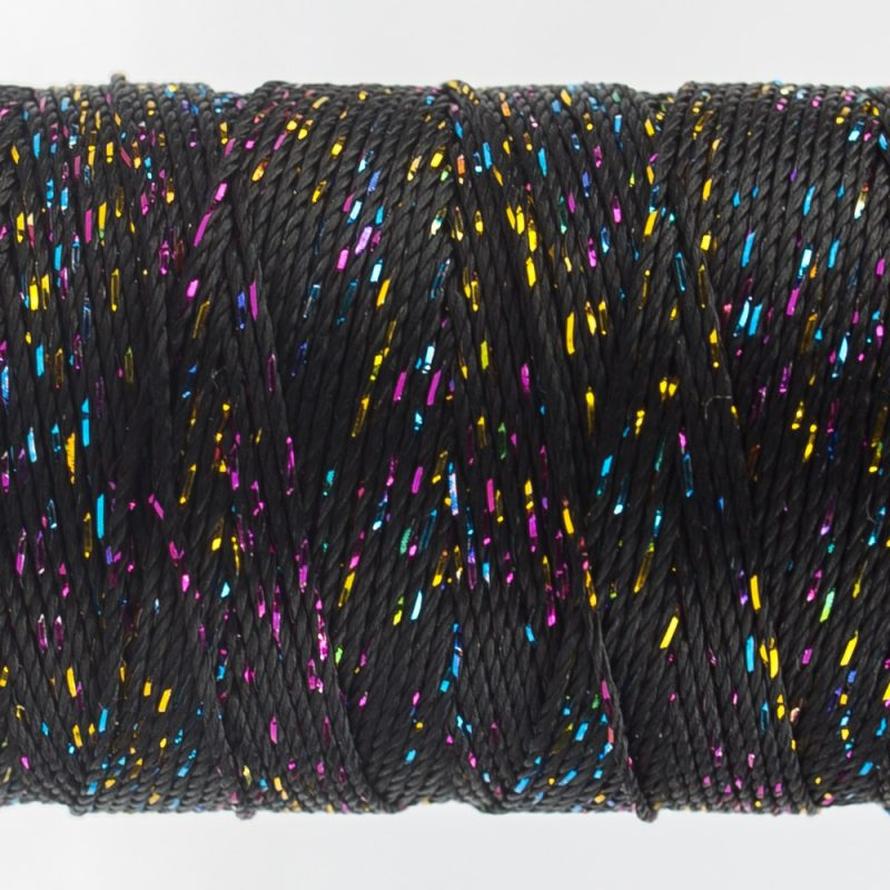 Thread - Dazzle Rayon Metallic - 8Wt - DZ160 - Black Multicolor