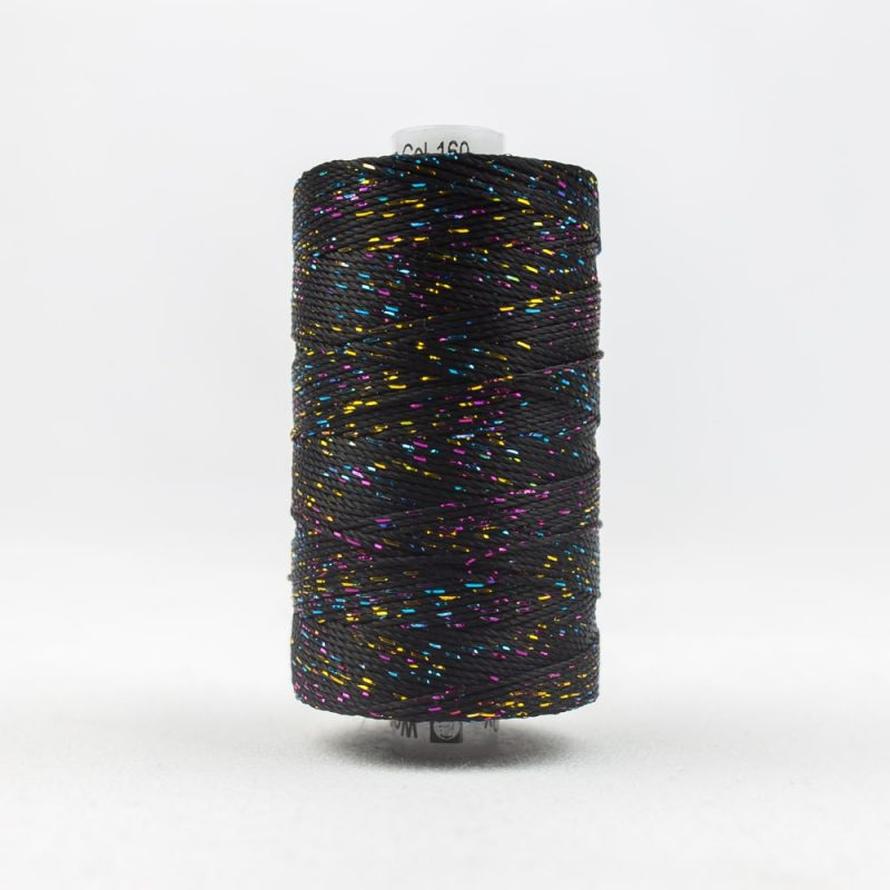 Thread - Dazzle Rayon Metallic - 8Wt - DZ160 - Black Multicolor