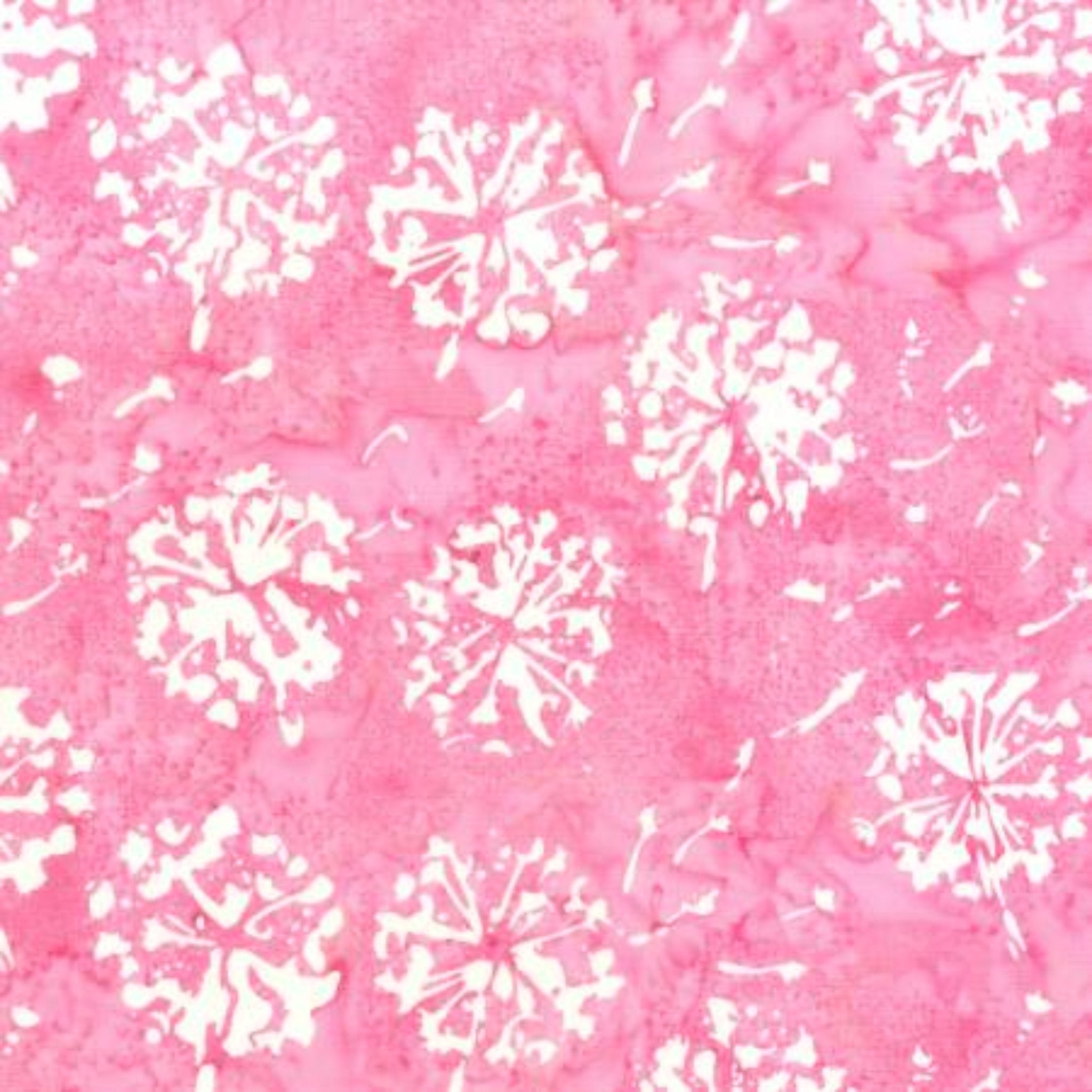 "Dandelion Batik 3071Q-X Taffy. Soft taffy tones with delicate dandelion patterns, ideal for quilting and sewing projects."