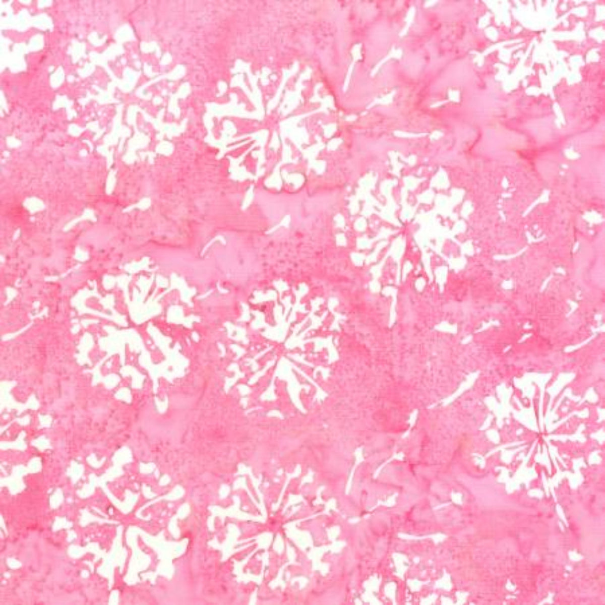 "Dandelion Batik 3071Q-X Taffy. Soft taffy tones with delicate dandelion patterns, ideal for quilting and sewing projects."