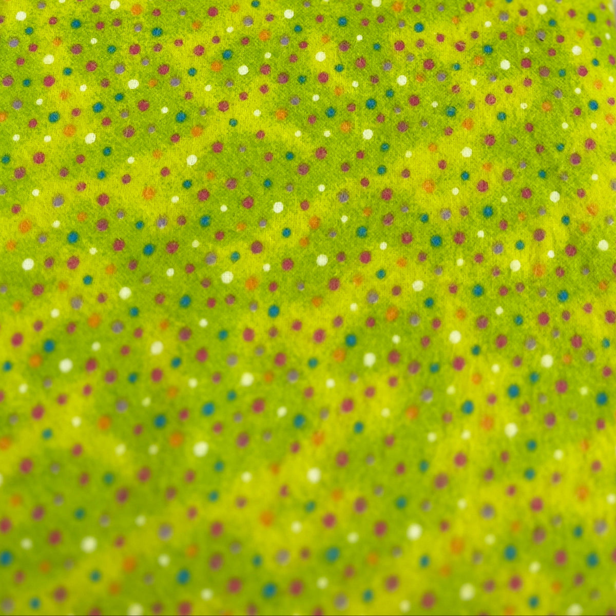 David Textiles Dots on Green Flannel WOF 110cm - 112cm