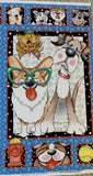 Dog gone fun is Annie Troe Blank Quilting cotton panel, dog cotton quilt panel .