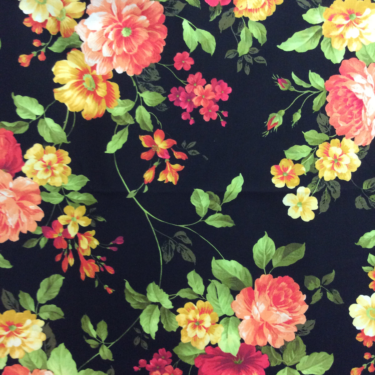 ESTATE GARDEN LARGE FLORAL BLACK - D7813K