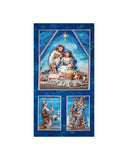 EXCLUSIVELY QUILTERS 0437246 Nativity Metallic 23" Panel Fabric, Multi
