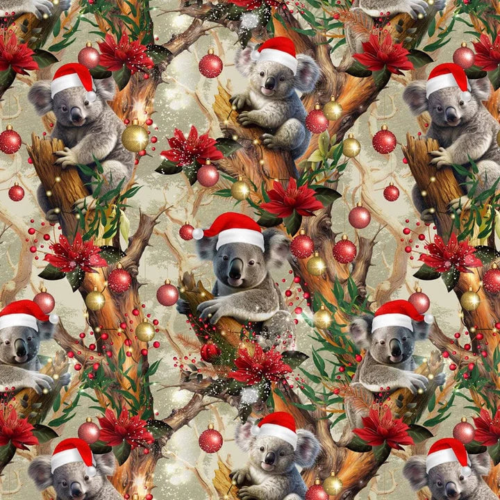 KK Fabrics 100% Cotton Festive Friends Koala