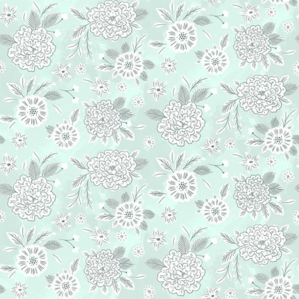 Flower Dream - EM103-MA1 Earth Magic Collection, 100% Cotton Fabric WOF 110cm - 112cm Blue Cherry