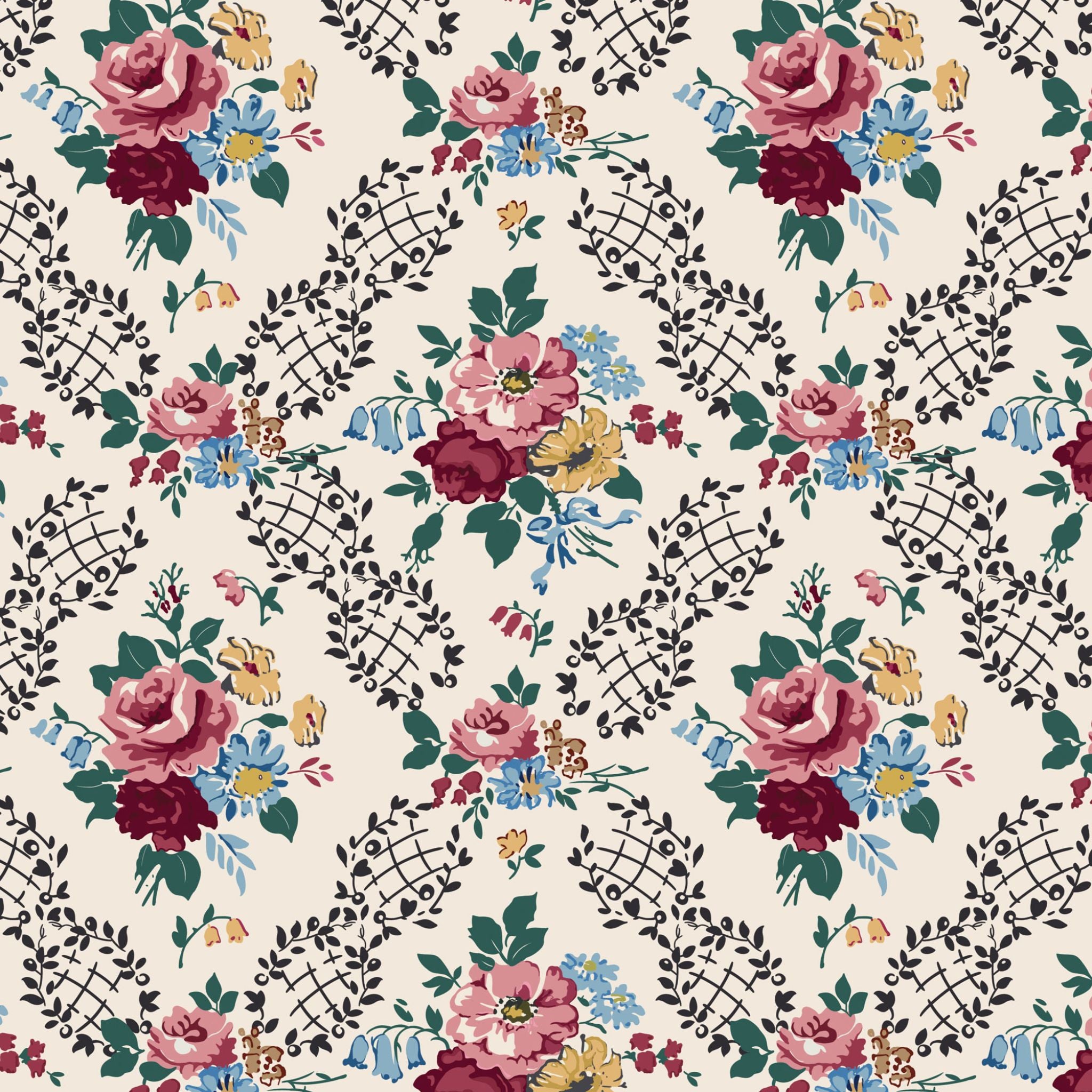 
Forget-Me-Not Rose Penelope Cream DV6811 Fabric 