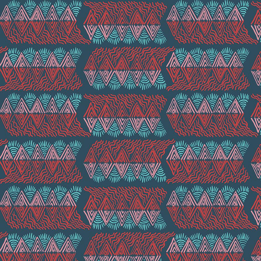 Free Spirit Anna Maria Horner PWAH157 Bright Eyes Facets Coral Fabric