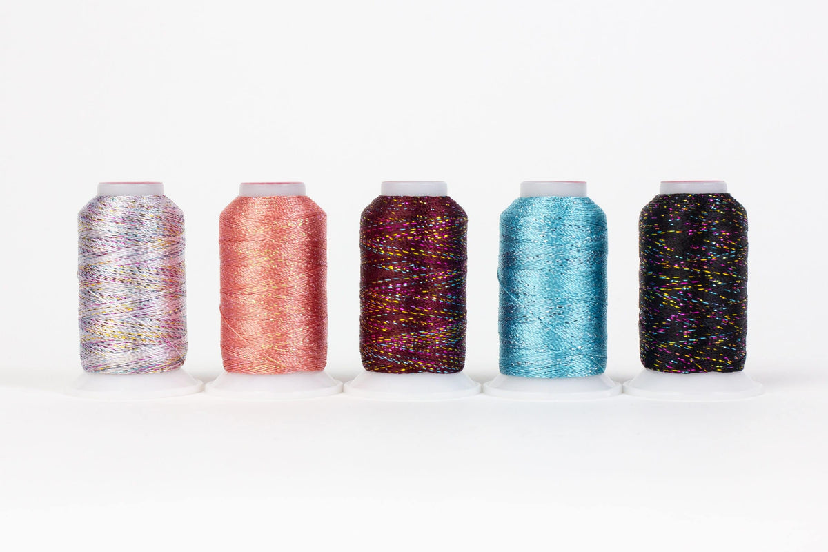 WonderFil GlaMore Packs – 12Wt Rayon & Metallic – 5 Spools