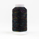 Thread - GlaMore Rayon Metallic - 12Wt - GM160 - Black Multicolor - 274m/300yd