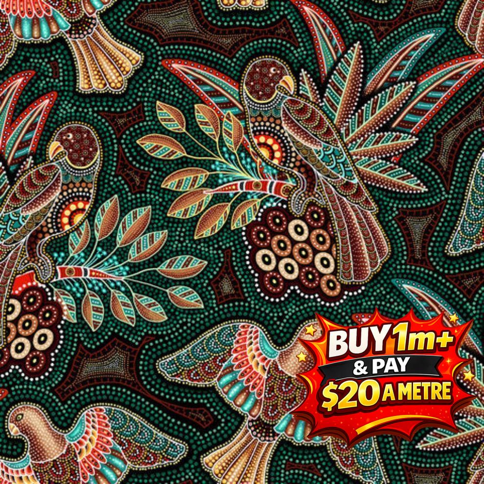 Gondwana Oasis Fabrics 60-412 100% Cotton Fabric WOF 110cm- 112cm