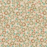 HAPPY HOLIDAYS WREATHS TAN – 12021834 100% Cotton Fabric WOF 110cm- 112cm