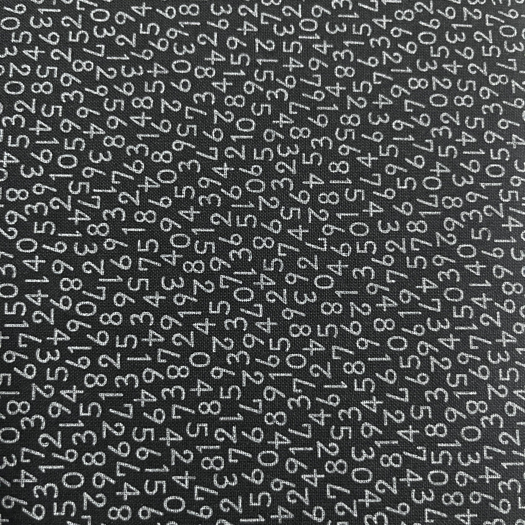 Handwork Alphabet Black 100% Cotton Fabric WOF 110cm-112cm