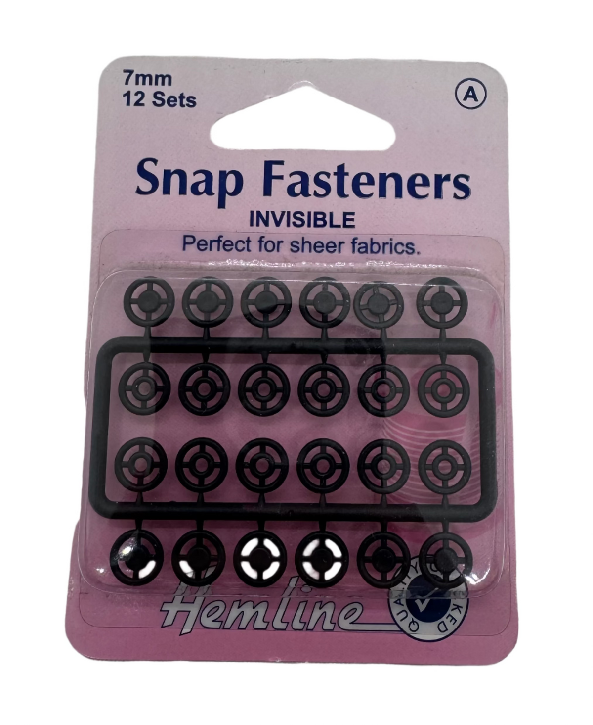 Hemline Snap Fasteners, Invisible, 7mm / 12 Sets