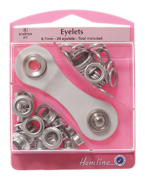 Hemline Metal Eyelets Kit Silver Starter Kit