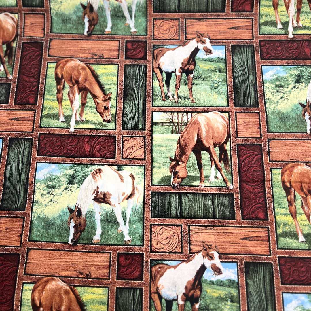 Horse Fabric 100% Cotton Fabric WOF 110cm-  112cm